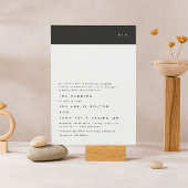 Modern Monogram Black White Budget Wedding Invite