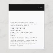 Modern Monogram Black White Budget Wedding Invite (Voorkant)