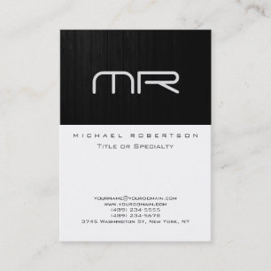 Modern Monogram Black White Trendy Visitekaartje