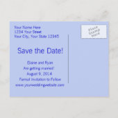 Modern Monogram - Blauw Aankondigingskaart (Achterkant)