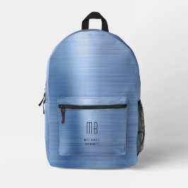 Modern Monogram blauw Bedrukte Rugzak