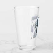 Modern Monogram Blauw blad Glas (Rechts)