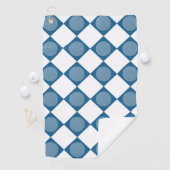 Modern Monogram Blauw en Wit Magnetisch Douane Golfhanddoek (Insitu)