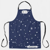 Modern Monogram Blauw en Wit Sneeuw Schort (Voorkant)