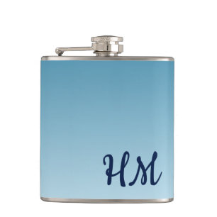Modern Monogram blauw Heupfles