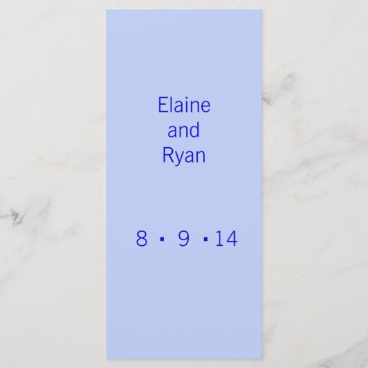 Modern Monogram - Blauw Menu (Achterkant)