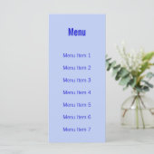 Modern Monogram - Blauw Menu (Staand voorkant)