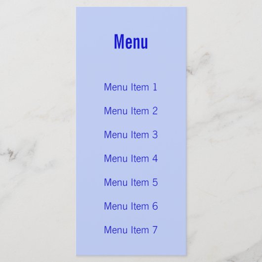 Modern Monogram - Blauw Menu (Voorkant)