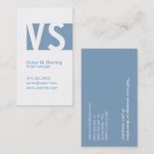 Modern Monogram (blauw) Visitekaartje (Voorkant / Achterkant)