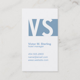 Modern Monogram (blauw) Visitekaartje