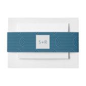 Modern Monogram Blauwgroen booguitnodigingsbuikban Uitnodigingen Wikkel (Voorkant Voorbeeld)