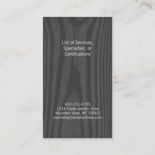 Modern Monogram Blauwgroen Faux Wood Minimalist Ve Visitekaartje (Achterkant)