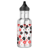 Modern Monogram Bloemen Patroon Waterfles (Rechts)