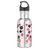 Modern Monogram Bloemen Patroon Waterfles (Achterkant)