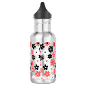 Modern Monogram Bloemen Patroon Waterfles (Links)