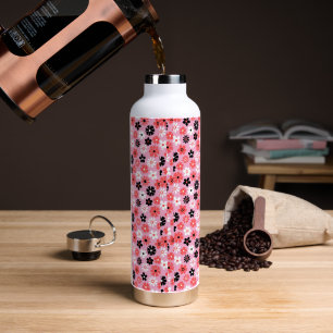 Modern Monogram Bloemen Patroon Waterfles