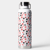 Modern Monogram Bloemen Patroon Waterfles (Achterkant)