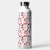 Modern Monogram Bloemen Patroon Waterfles (Links)