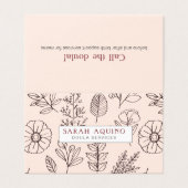 Modern monogram & bloemmotief doula of vroedvrouw visitekaartje (Buitenkant ongevouwen)