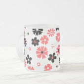 Modern Monogram Bloemmotief Matglas Koffiemok (Voorkant links)