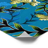 Modern Monogram Blue Floral Chic Poster (Hoek)