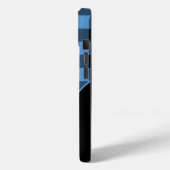 Modern Monogram Blue Gingham Pset Pattern Case-Mate iPhone Case (Achterkant / Links)