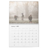 Modern Monogram Blue Photo Kalender (Jan 2027)