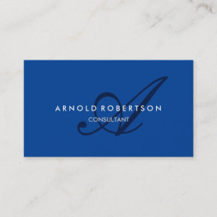 Modern Monogram Blue Trendy Visitekaartje