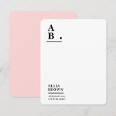 Modern Monogram Blush Pink Feminine Design Notitiekaartje (Voorkant / Achterkant)