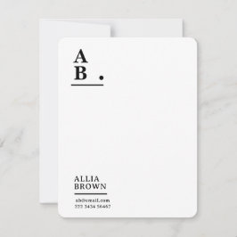 Modern Monogram Blush Pink Feminine Design Notitiekaartje