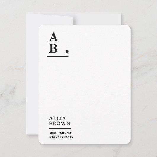 Modern Monogram Blush Pink Feminine Design Notitiekaartje (Voorkant)