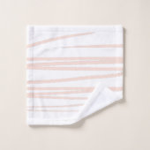 Modern Monogram Blush Pink Lines Abstracte kunst Bad Handdoek (Wasdoekje)