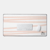 Modern Monogram Blush Pink Lines Abstracte kunst Bureaumat (Keyboard & Muis)