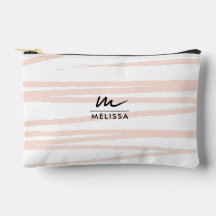 Modern Monogram Blush Pink Lines Abstracte kunst