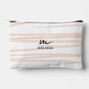 Modern Monogram Blush Pink Lines Abstracte kunst Etui