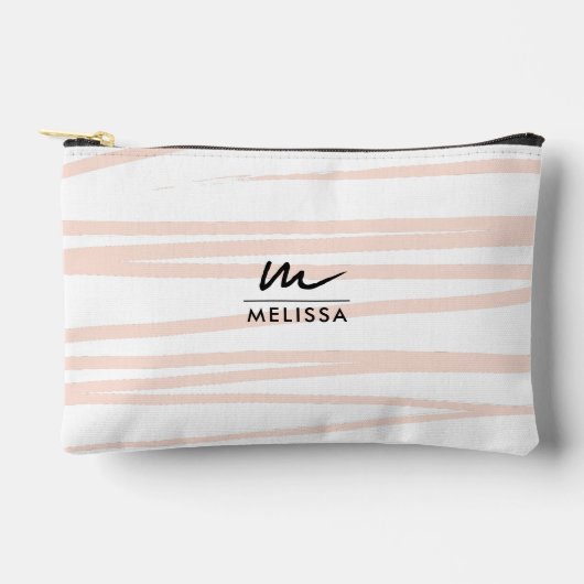Modern Monogram Blush Pink Lines Abstracte kunst Etui (Voorkant)