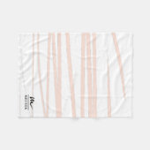 Modern Monogram Blush Pink Lines Abstracte kunst Fleece Deken (Voorkant (Horizontaal))