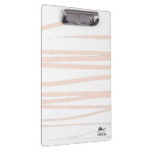 Modern Monogram Blush Pink Lines Abstracte kunst Klembord (Rechts)