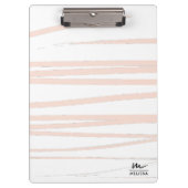 Modern Monogram Blush Pink Lines Abstracte kunst Klembord (Voorkant)