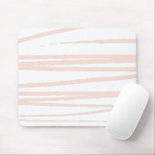 Modern Monogram Blush Pink Lines Abstracte kunst Muismat (Met muis)