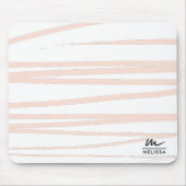 Modern Monogram Blush Pink Lines Abstracte kunst Muismat (Voorkant)