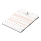 Modern Monogram Blush Pink Lines Abstracte kunst Notitieblok (Linkerzijde)