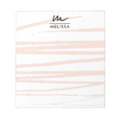 Modern Monogram Blush Pink Lines Abstracte kunst Notitieblok (Voorkant)