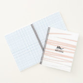 Modern Monogram Blush Pink Lines Abstracte kunst Notitieboek (Binnen)