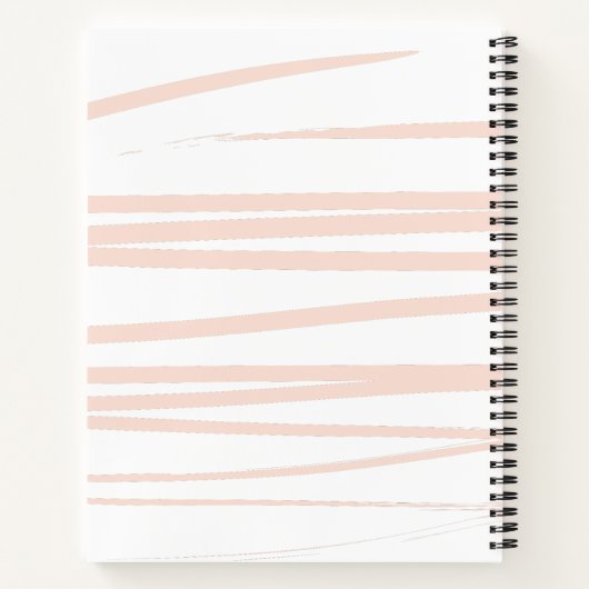 Modern Monogram Blush Pink Lines Abstracte kunst Notitieboek (Achterkant)