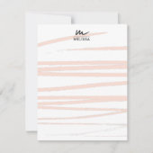 Modern Monogram Blush Pink Lines Abstracte kunst Notitiekaartje (Voorkant)