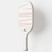 Modern Monogram Blush Pink Lines Abstracte kunst Pickleball Paddle (Links)