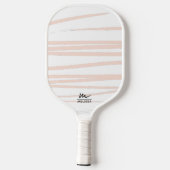 Modern Monogram Blush Pink Lines Abstracte kunst Pickleball Paddle (Achterkant)