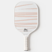 Modern Monogram Blush Pink Lines Abstracte kunst Pickleball Paddle (Voorkant)