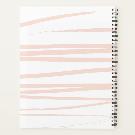 Modern Monogram Blush Pink Lines Abstracte kunst Planner (Achterkant)